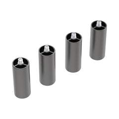 Four cylindrical metal objects with threaded metal bolts on top, appearing to be adjustable furniture or appliance feet, are arranged in a horizontal line against a white background. These versatile accessories are ideal for enhancing stability, particularly when using precision equipment like the Extra Risers -4 Packs for Falcon2 Engraver Series by CrealityFalcon. Four cylindrical metal objects with threaded metal bolts on top, appearing to be adjustable furniture or appliance feet, are arranged in a horizontal line against a white background. These versatile accessories are ideal for enhancing stability, particularly when using precision equipment like the Extra Risers -4 Packs for Falcon2 Engraver Series by CrealityFalcon.