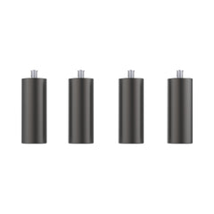 An image of four identical cylindrical metal furniture legs with threaded bolts on top, evenly spaced in a row against a white background. Matte black in color, these versatile legs can be customized with precision using CrealityFalcon Extra Risers - 4 Packs for Falcon2 Engraver Series machines. An image of four identical cylindrical metal furniture legs with threaded bolts on top, evenly spaced in a row against a white background. Matte black in color, these versatile legs can be customized with precision using CrealityFalcon Extra Risers - 4 Packs for Falcon2 Engraver Series machines.