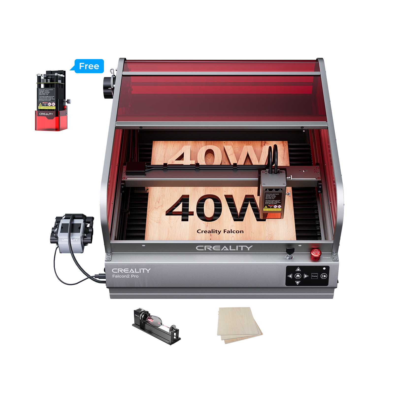 Falcon2 Pro 40W Enclosed Laser Cutter and Engraver Basic Kits Falcon2 Pro 40W Enclosed Laser Cutter and Engraver Basic Kits
