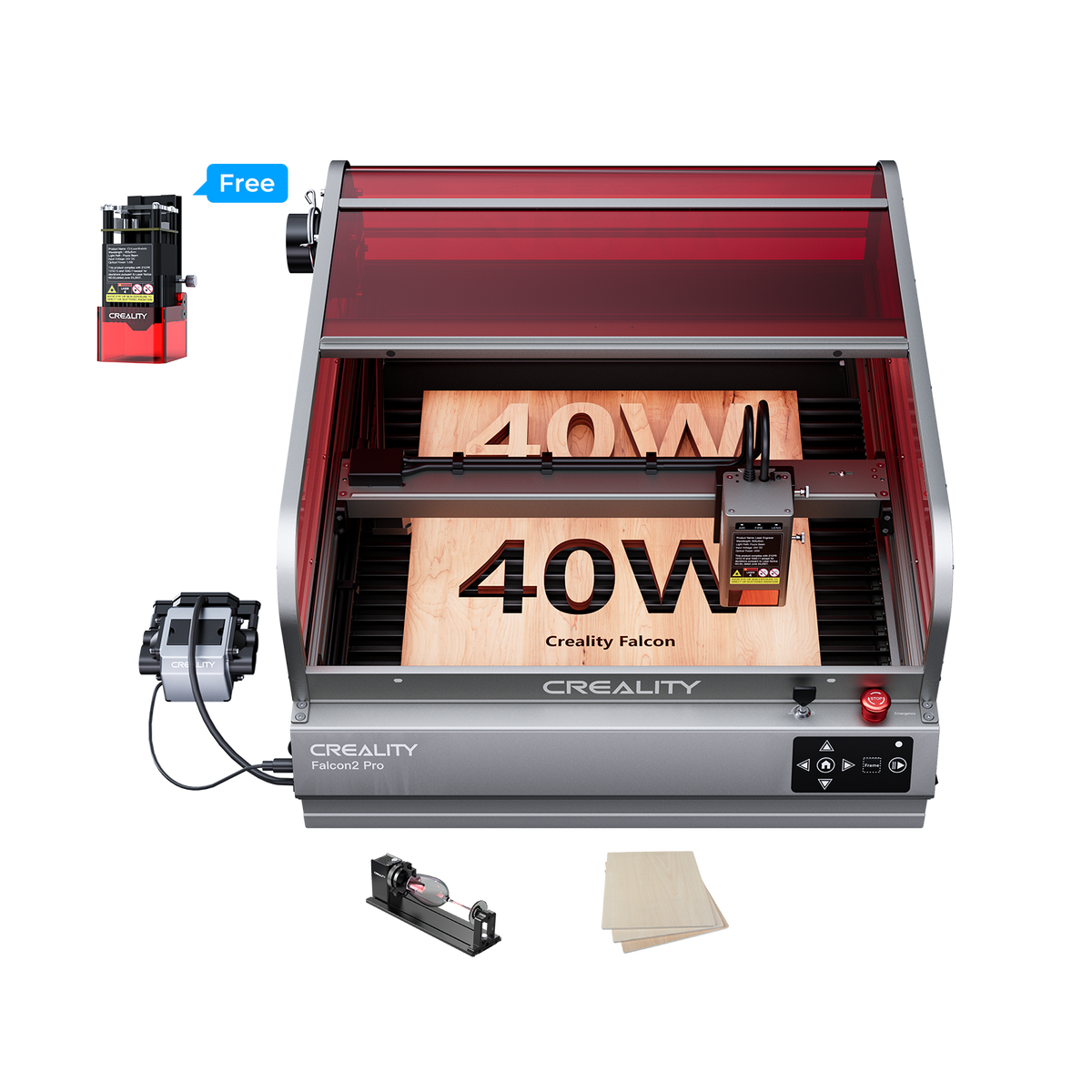 Falcon2 Pro 40W Enclosed Laser Cutter and Engraver Basic Kits