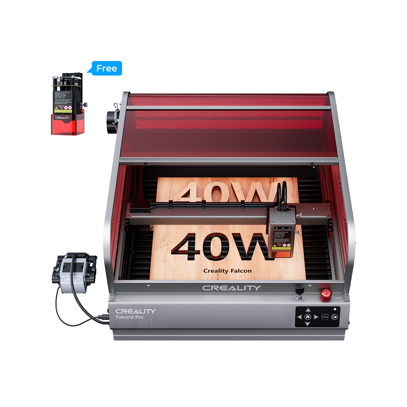 Falcon2 Pro S 40W Enclosed Laser Engraver and Cutter (Auto Focus)