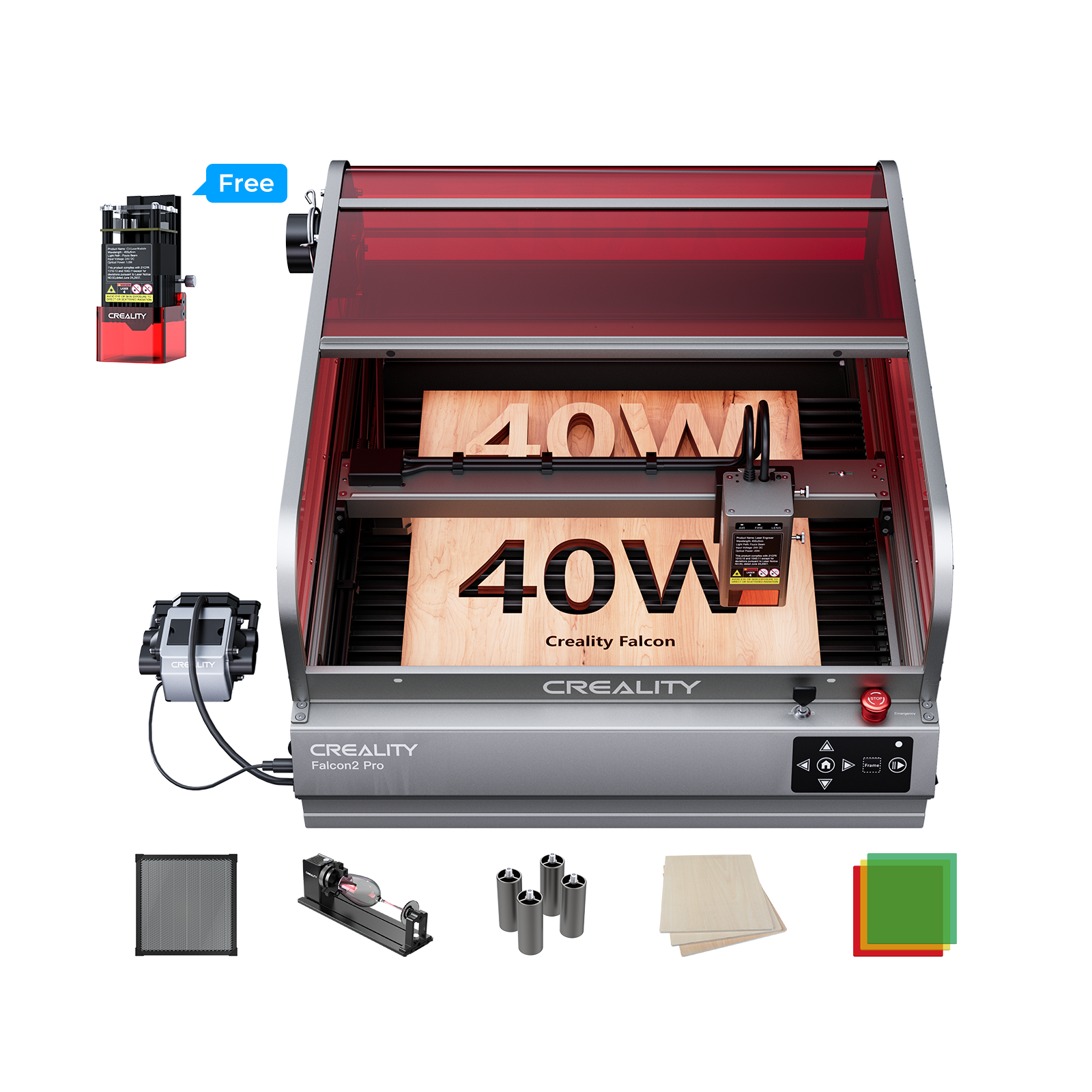 Falcon2 Pro 60W/40W/22W Enclosed Diode Laser Engraver Falcon2 Pro 60W/40W/22W Enclosed Diode Laser Engraver