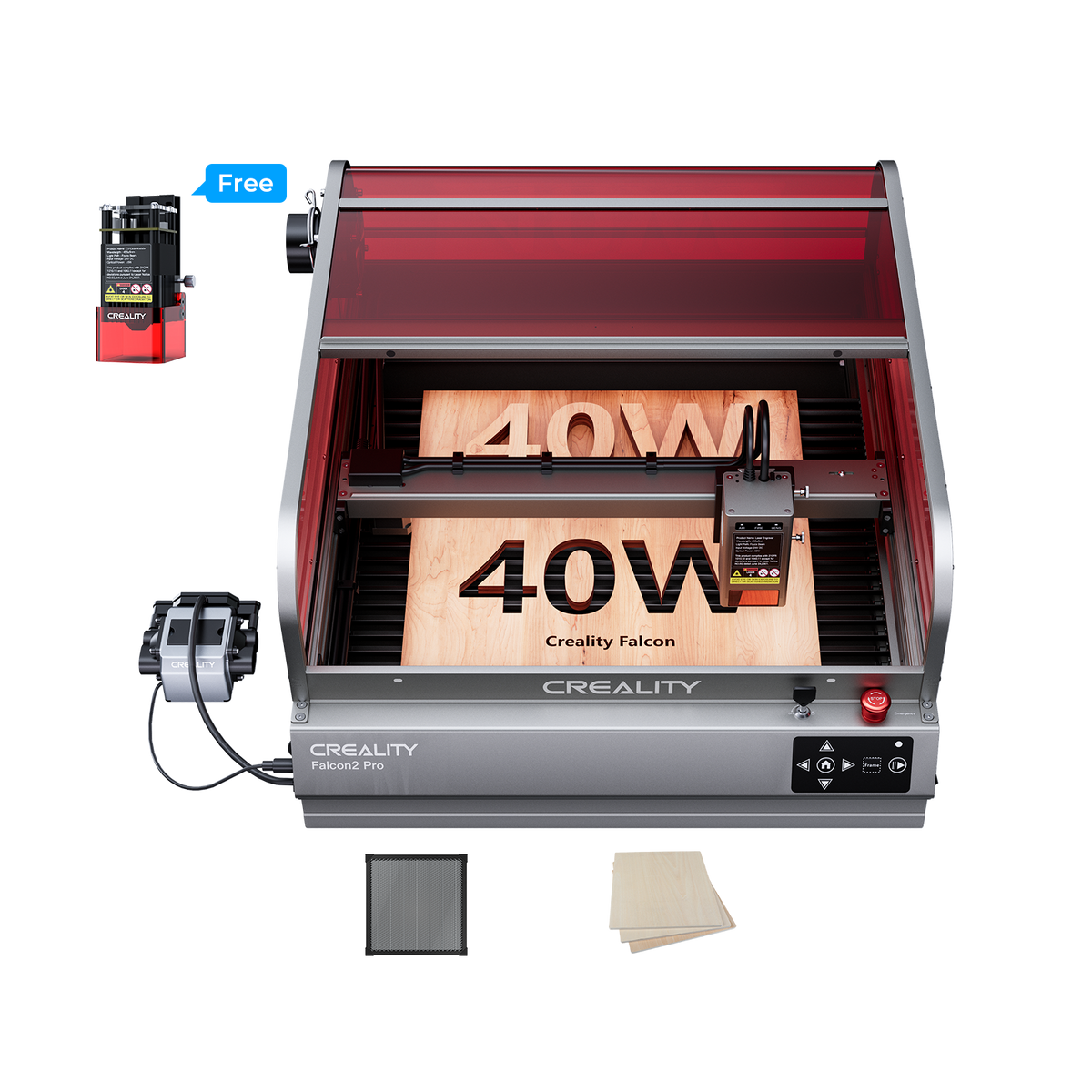 Falcon2 Pro 40W Enclosed Laser Engraver and Cutter Basic Kits
