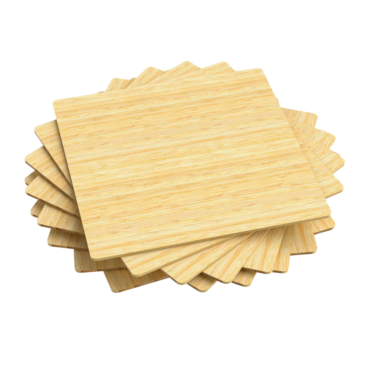 200x200x3mm Natural Bamboo Board for Laser Engraver (Intelligent Recognition) - 10pcs