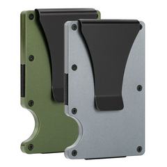 Men's Slim Metal Wallets - RFID Blocking Money Clip & Card Holder - 2 Packs