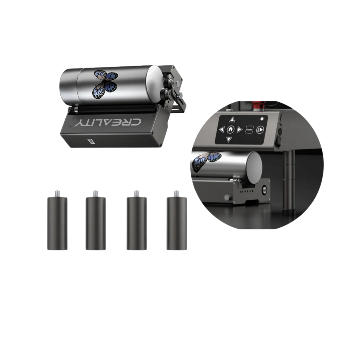 Bundle Falcon Rotary Roller with Adjustable Risers for Laser Engraving Machines