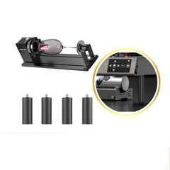 Bundle Falcon Rotary Kit Pro with Risers(4Packs) for Curved Surface Laser Engraving