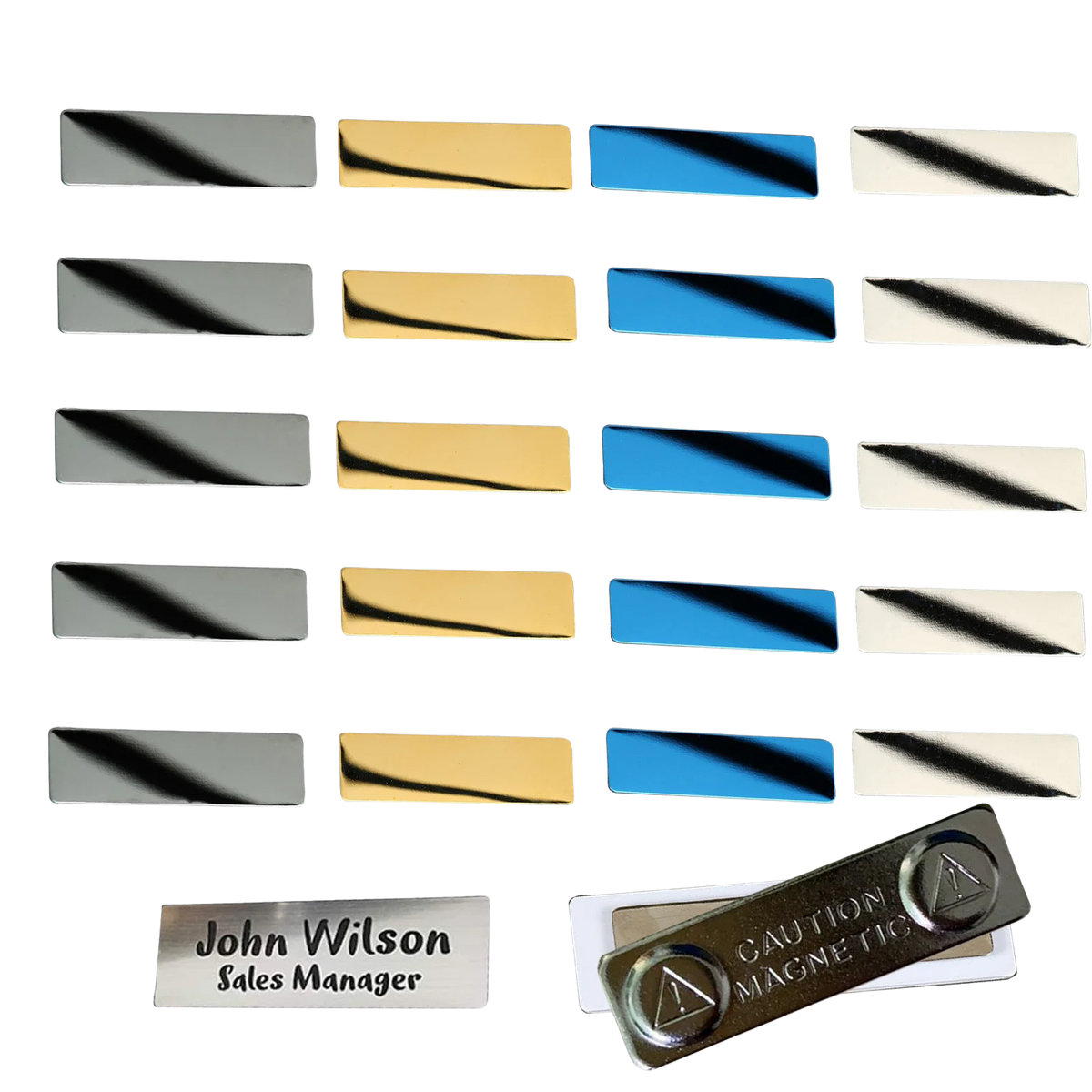 Complete Crafting Bundle: Natural Bamboo Board 8x8x1/8'' for Laser Engraver and Cutter - 10pcs and Stainless Steel Name Tags for Laser Engraving - Pack of 4 Colors and 20 Packs