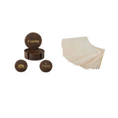 Crafting Bundle: Leather Coasters 6pcs and Basswood Sheets 10pcs
