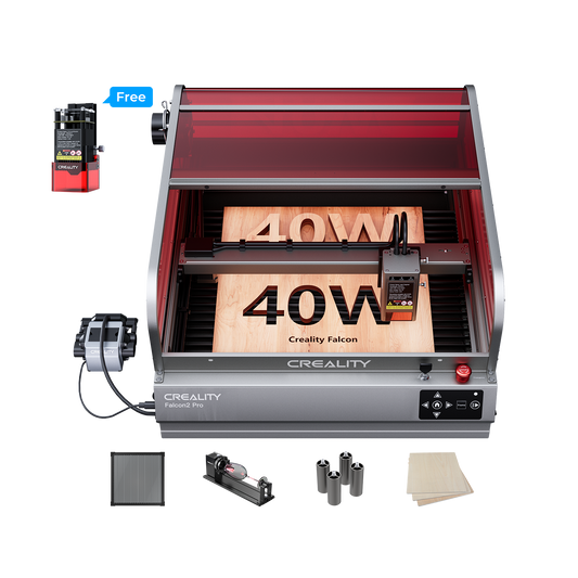 Falcon2 Pro 40W Enclosed Laser Engraver and Cutter Master Engraving Bundle 1600