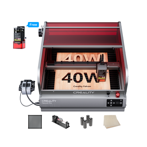 Falcon2 Pro 40W Enclosed Laser Engraver and Cutter Master Engraving Bundle