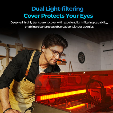 Falcon2 Pro S 22W Enclosed Laser Cutter and Engraver Bundle - Basic Kits for Wood Engraving