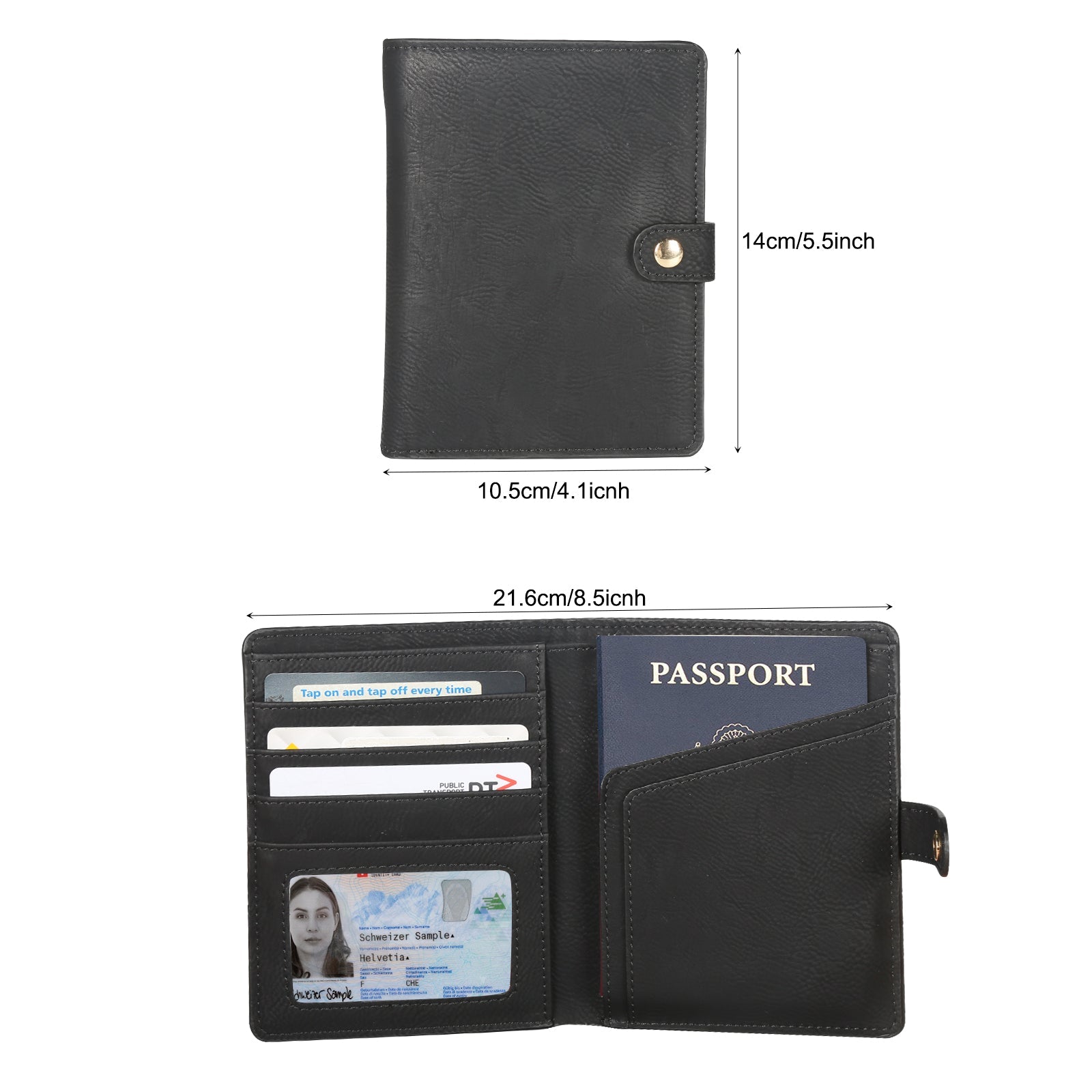Custom Leather Passport Holder and Luggage Tag Set
