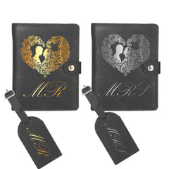 Custom Leather Passport Holder and Luggage Tag Set