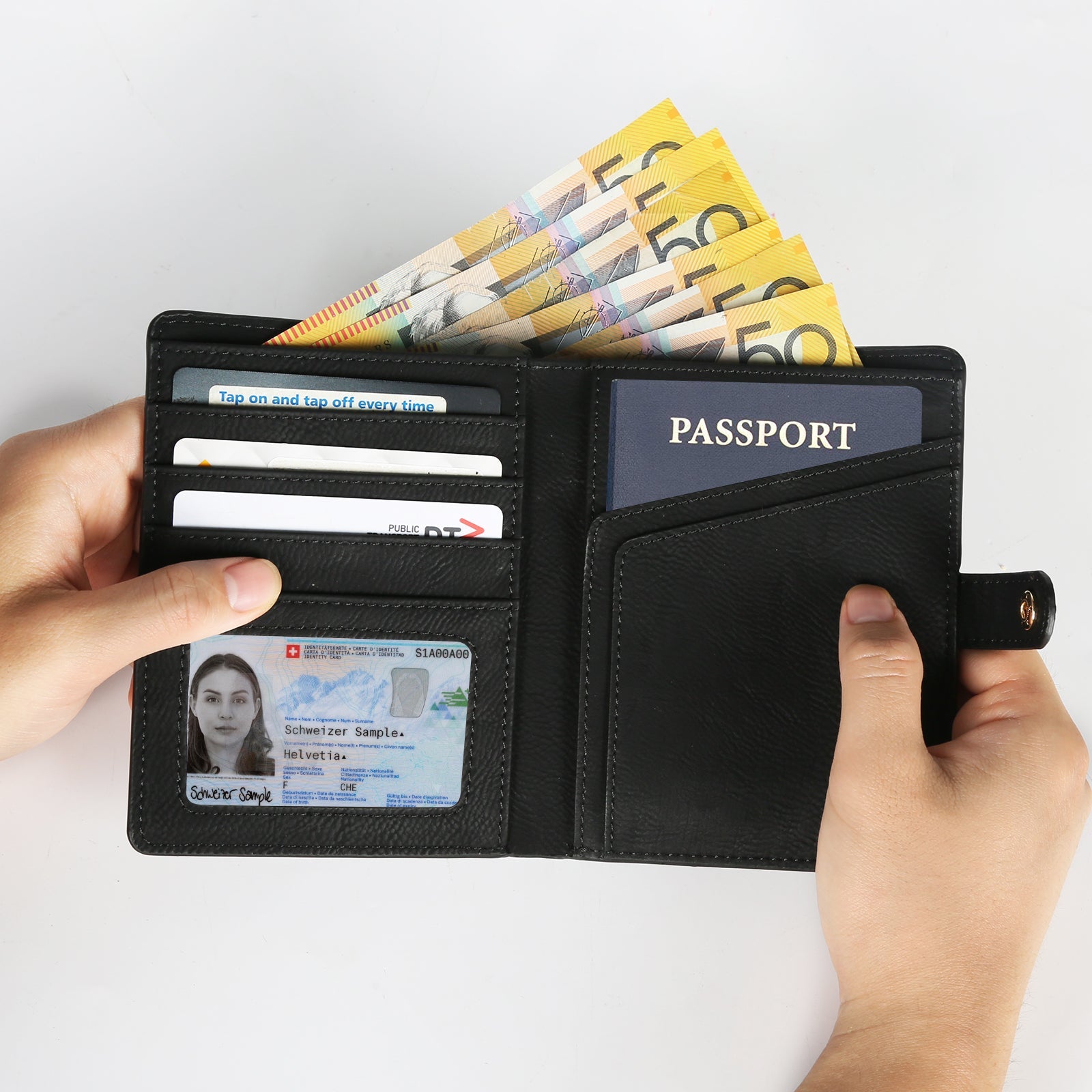 Custom Leather Passport Holder and Luggage Tag Set