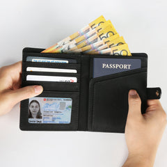 Custom Leather Passport Holder and Luggage Tag Set