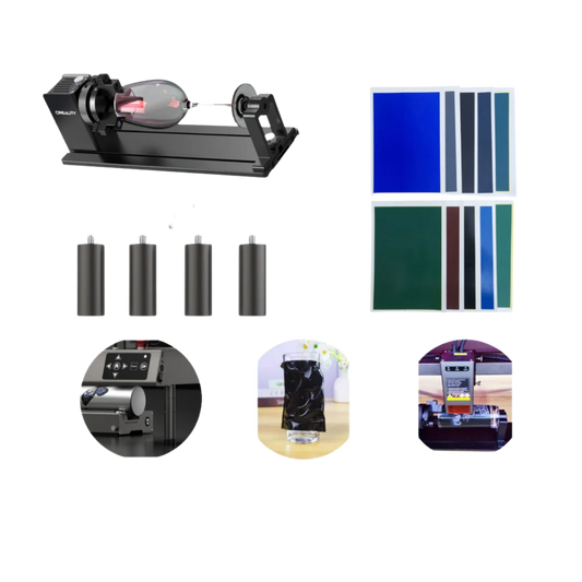 Falcon Rotary Kit Pro with Risers(4Packs), Carved Colored Paper Bundle - for Glass Cup Engraving 1600