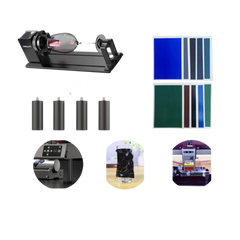 Falcon Rotary Kit Pro with Risers(4Packs), Carved Colored Paper Bundle - for Glass Cup Engraving