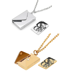 Falcon 2pcs Envelope Love Letter Necklace