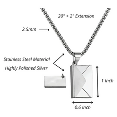 Falcon 2pcs Envelope Love Letter Necklace