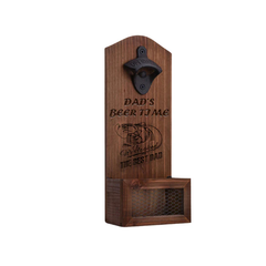 Vintage Wooden Bottle Opener with Catcher for Laser Engraving