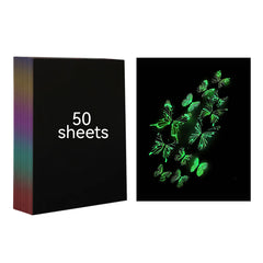 Crafting Bundle: Fluorescent Scratch Paper 50 sheets and Leather Repair Patch Self 10x12" 4pcs-Black