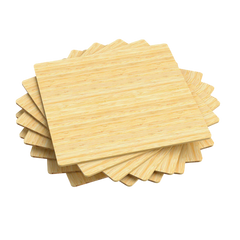 Complete Crafting Bundle: Natural Bamboo Board 8x8x1/8'' for Laser Engraver and Cutter - 10pcs and Stainless Steel Name Tags for Laser Engraving - Pack of 4 Colors and 20 Packs