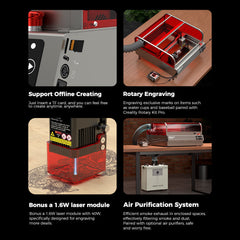 Bundle Falcon2 Pro 22W Enclosed Laser Engraver and Cutter